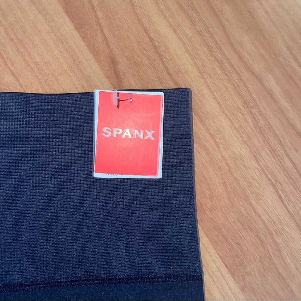 Spanx Indigo Sky Blue Seamless Moto Leggings Large NWT High Waisted Compression - Picture 7 of 11
